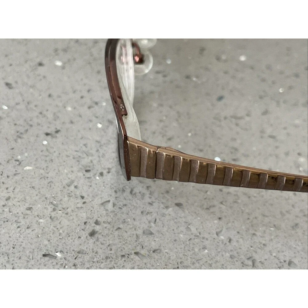 Silver Dollar Eyeglasses Frames Cafe 374 #1 Bronze brown Rectangle 52-17-135